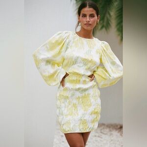 Sabo Skirt Yellow and White Long Sleeve Dress